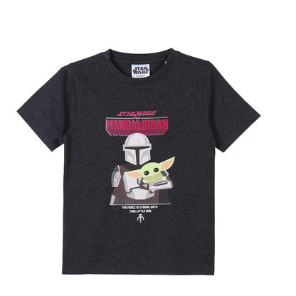 Child's Short Sleeve T-Shirt The Mandalorian Black - Yokefinds Ireland