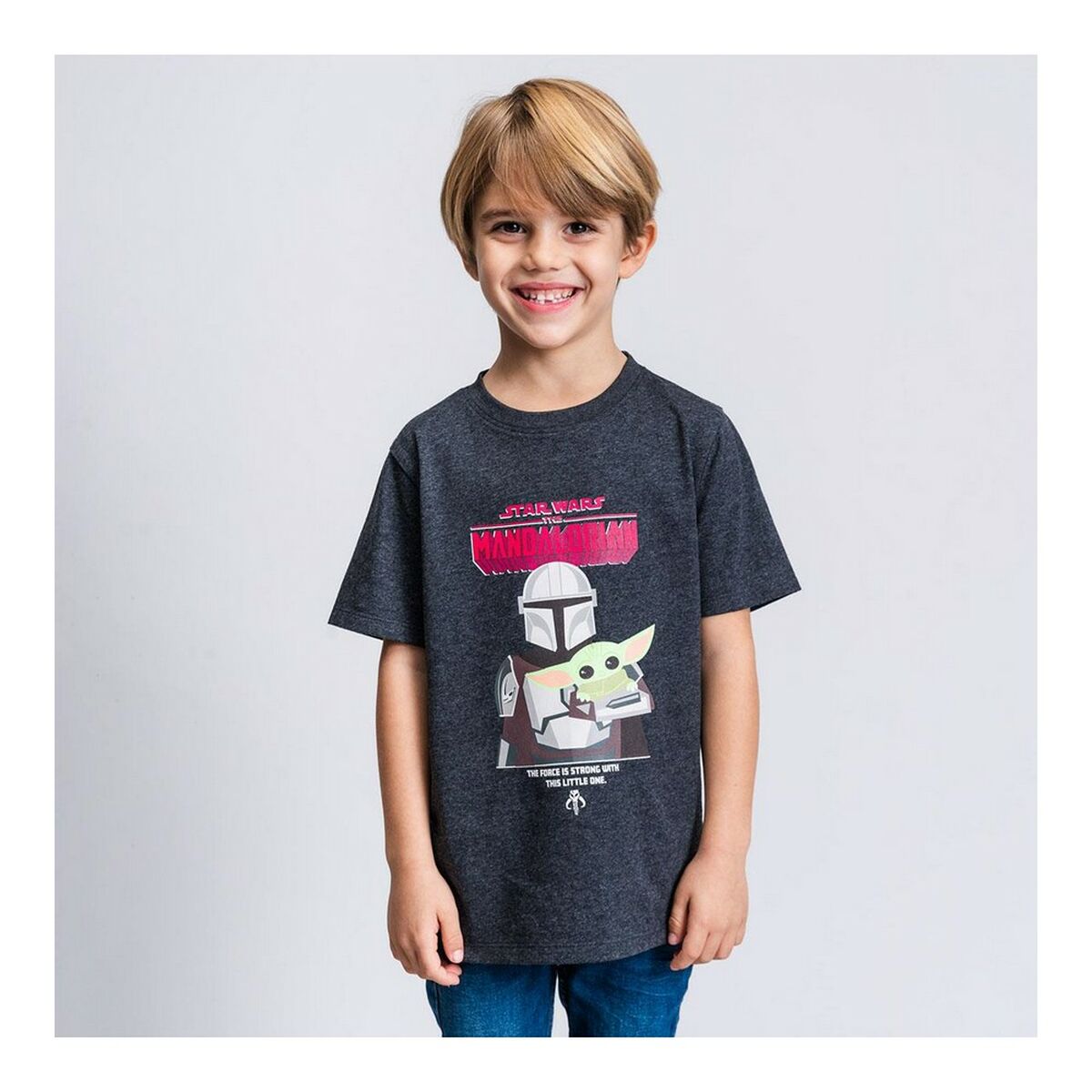 Child's Short Sleeve T-Shirt The Mandalorian Black - Yokefinds Ireland