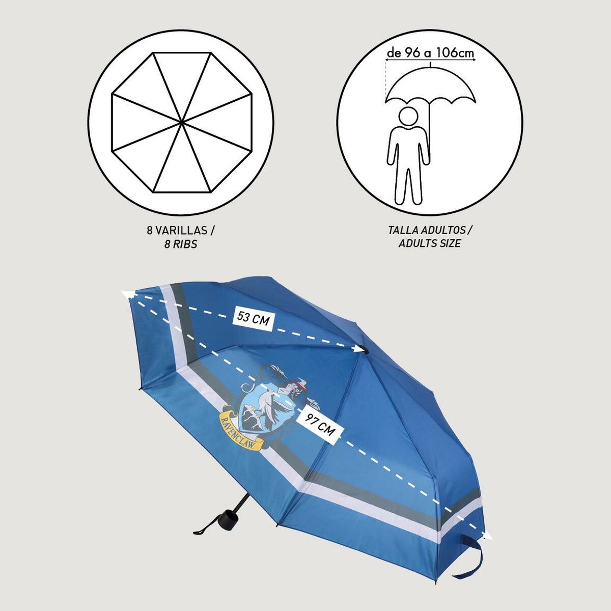 Foldable Umbrella Harry Potter Ravenclaw Blue 53 cm - Yokefinds Ireland