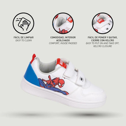 Sports Shoes for Kids Spider-Man Velcro White