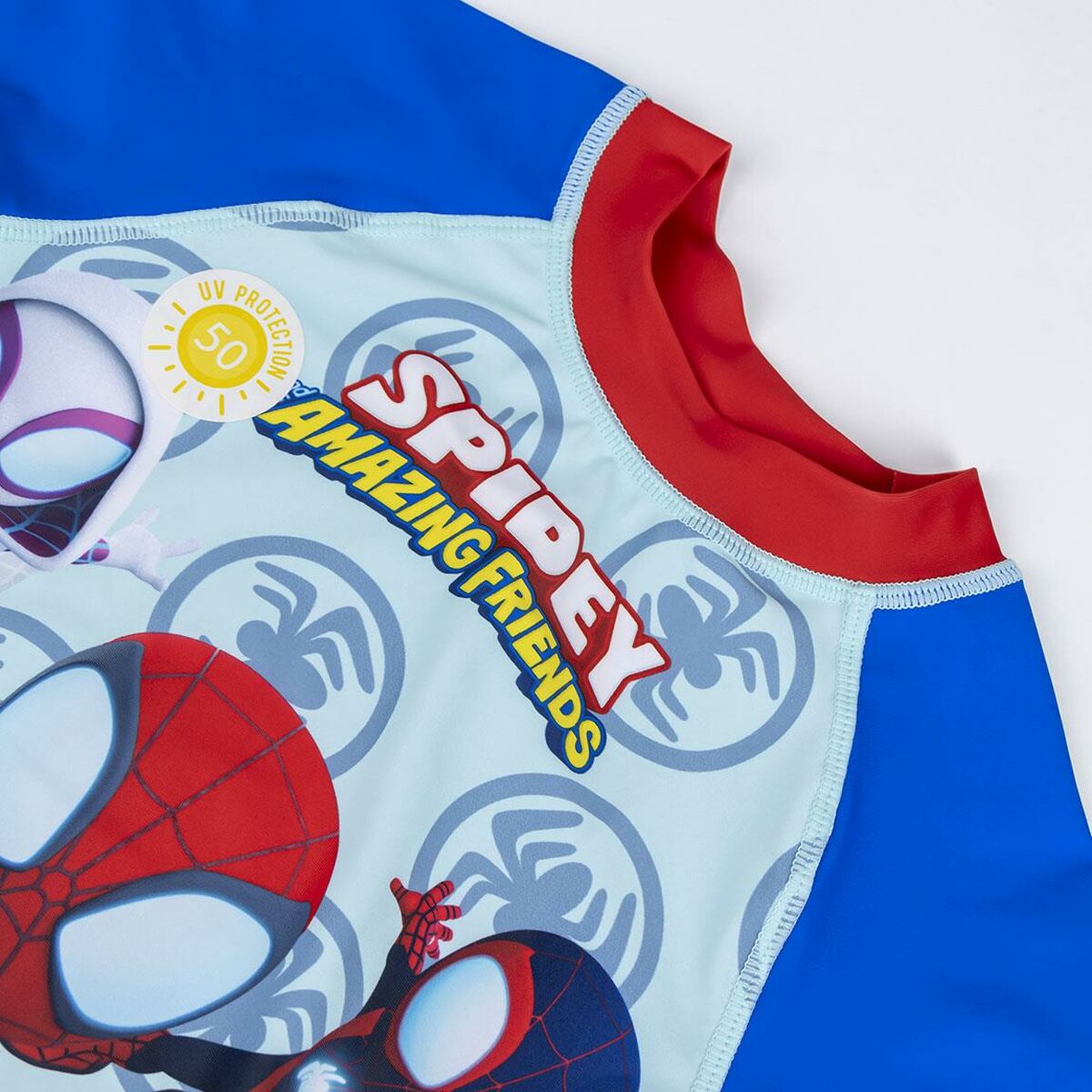 Bathing T-shirt Spidey Blue Red