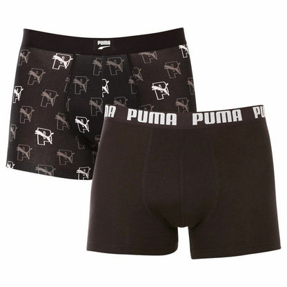 Men's Boxer Shorts Puma Cat Aop 2 Units Black