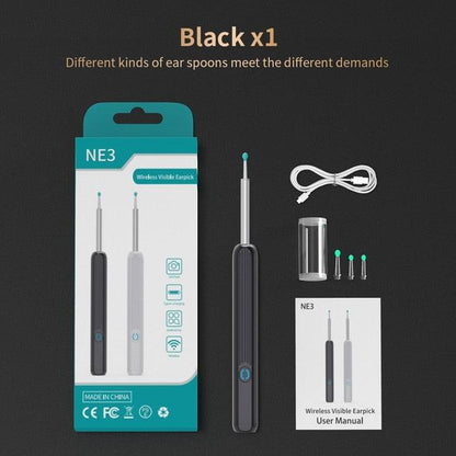 NATFIRE NE3 Ear Cleaner High Precision Ear Wax Removal Tool with Camera LED Light Wireless Otoscope Smart Ear Cleaning Kit - yokefinds.ie