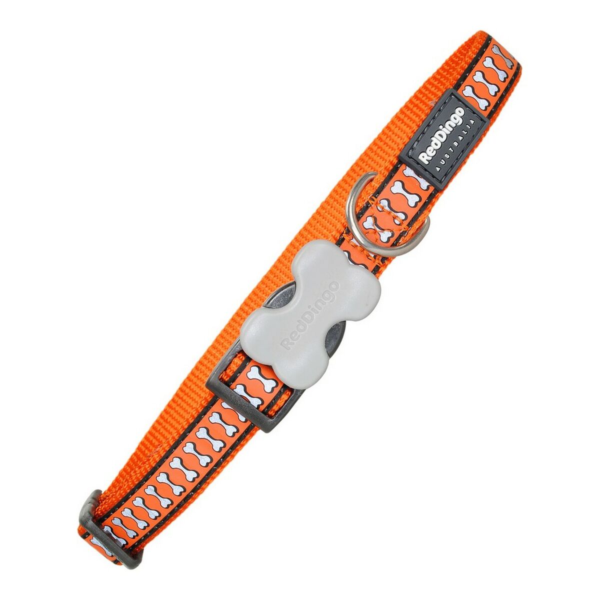 Dog collar Red Dingo Bone Reflective Orange (2 x 31-47 cm)