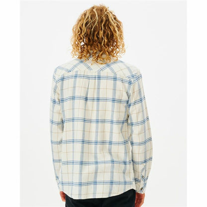 Men’s Long Sleeve Shirt Rip Curl Checked in Flannel Franela White