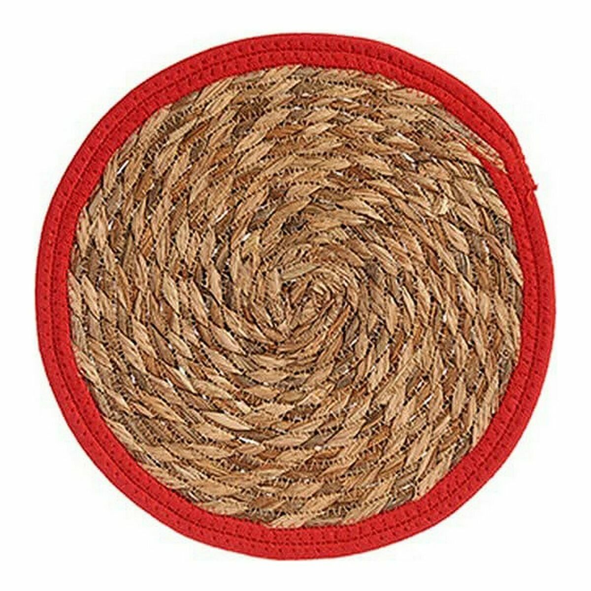 Table Mat Natural Red Natural Fibre (30 x 1 x 30 cm) (48 Units)