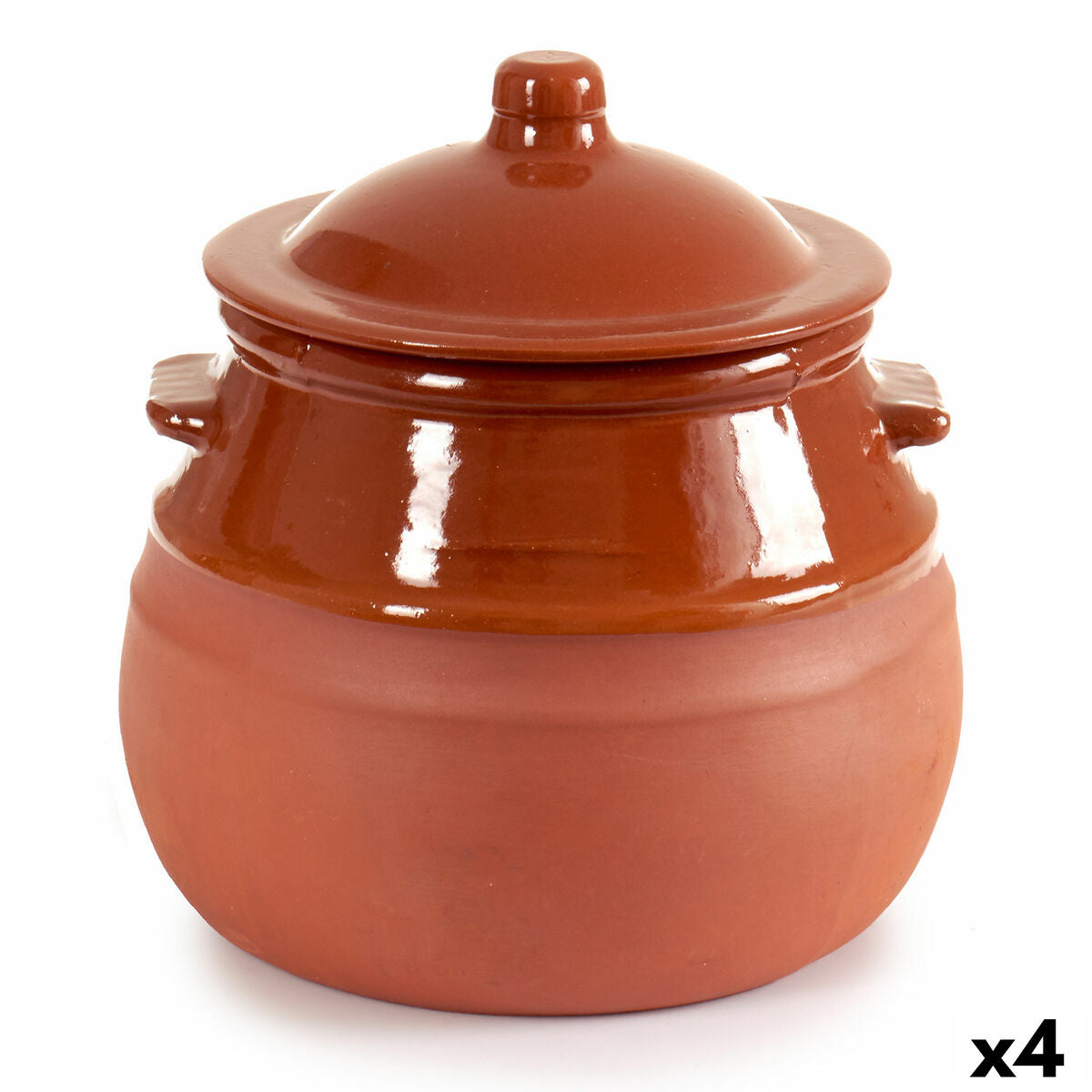 Casserole with Lid Baked clay 2 L 19 x 20,5 x 18 cm (4 Units)