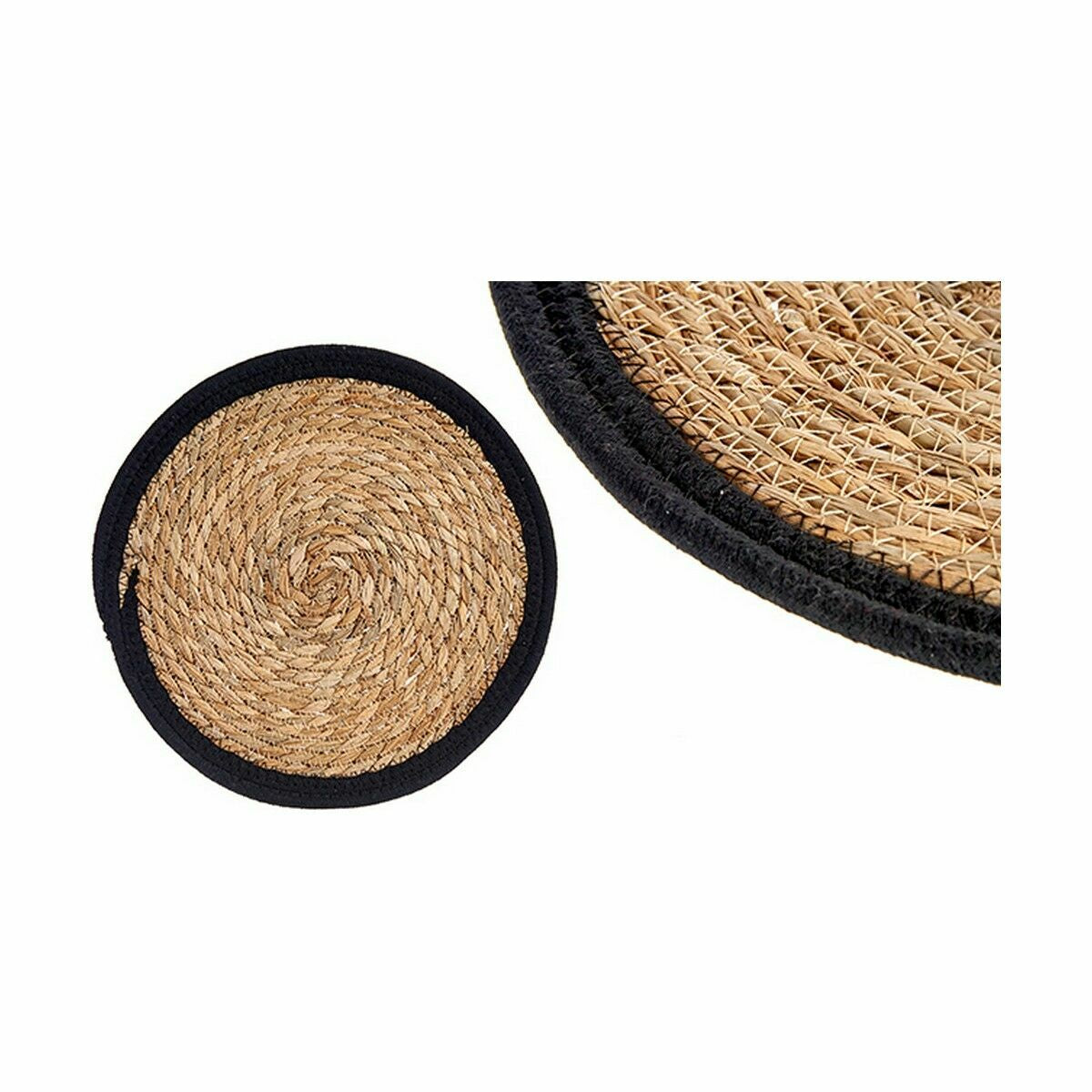 Table Mat Natural Black 30 x 1 x 30 cm (48 Units)