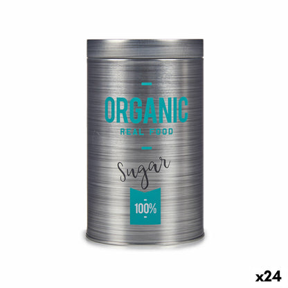 Tin Organic Sugar Grey Tin 10,4 x 18,2 x 10,4 cm (24 Units)