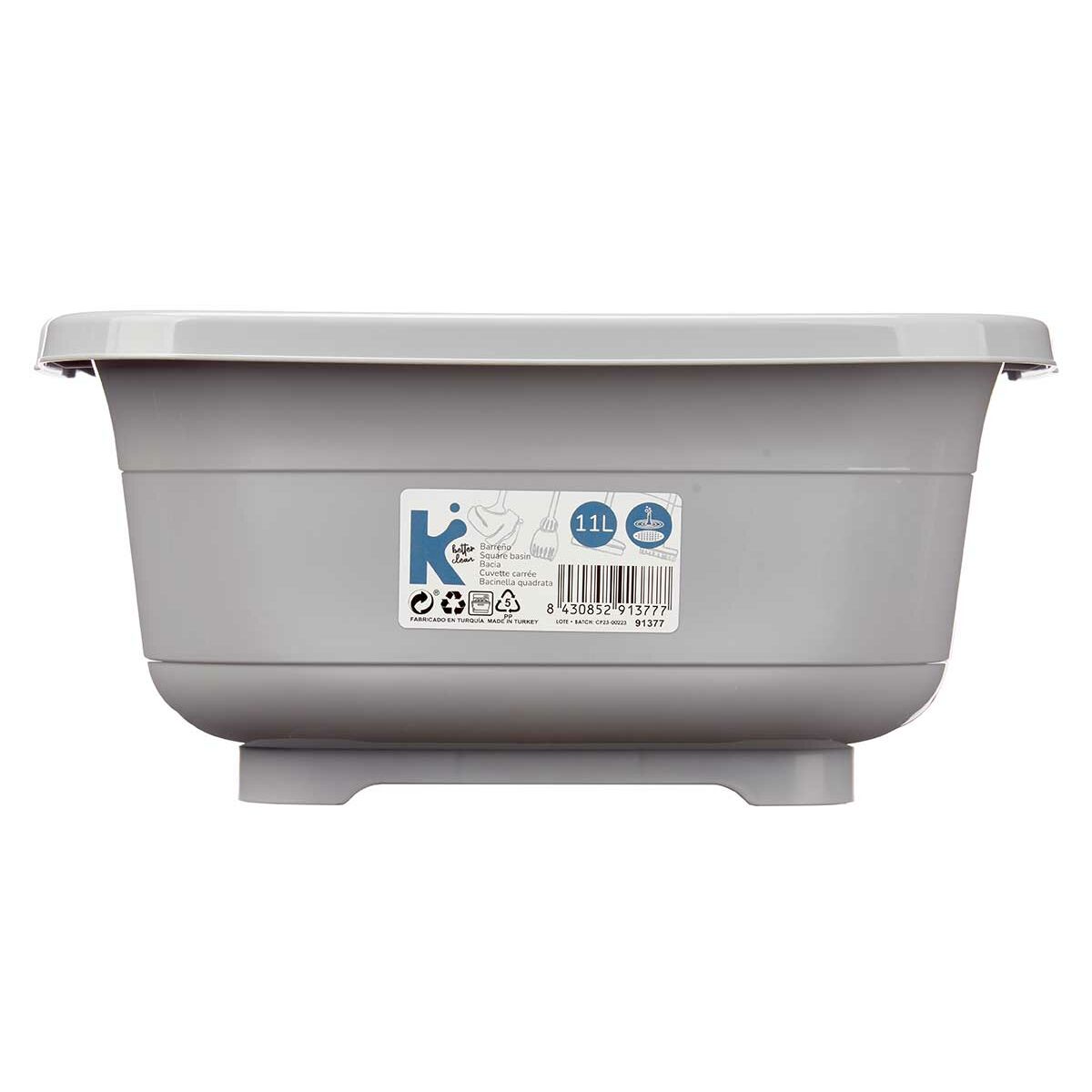 Washing-up Bowl Grey Plastic 11 L (12 Units)