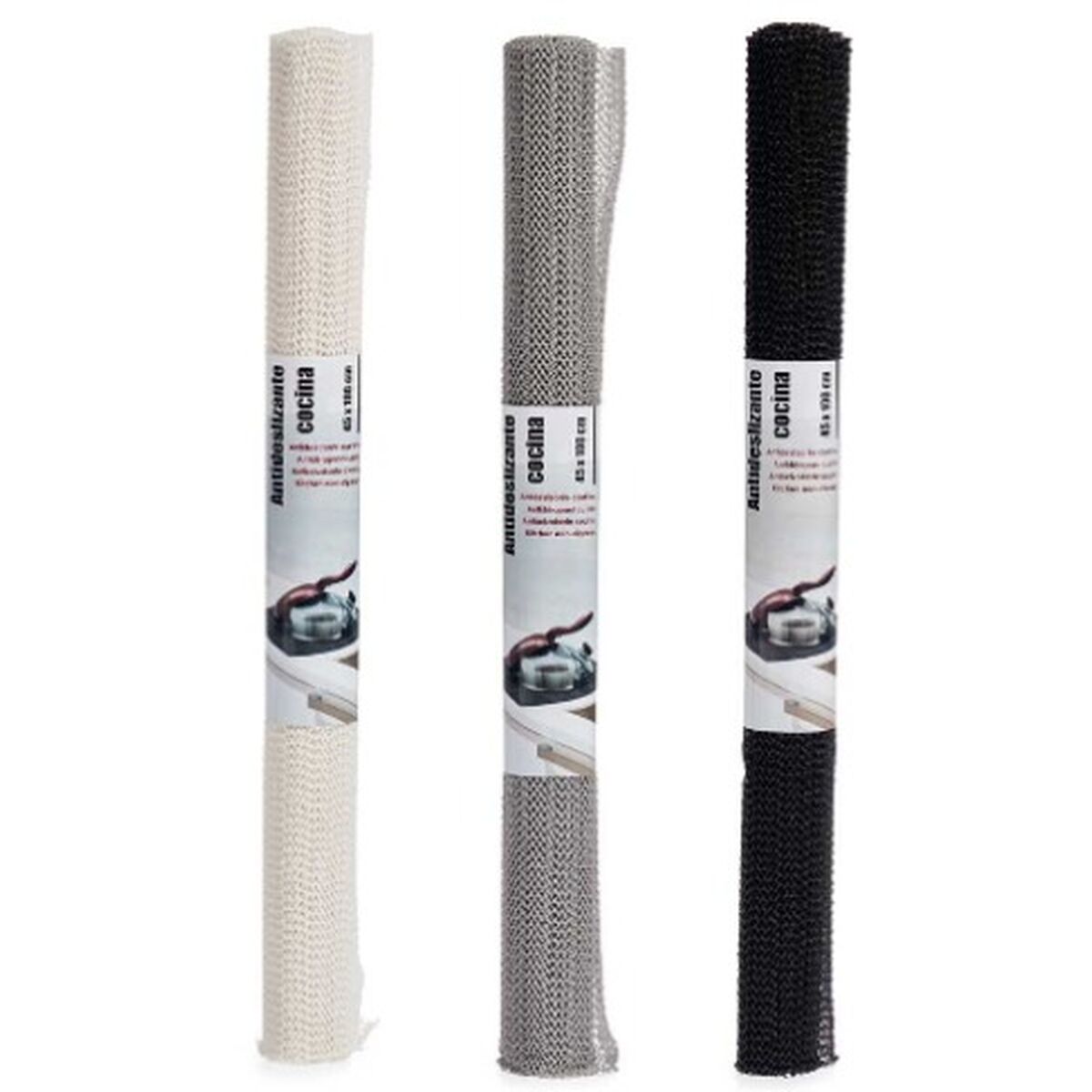 Non-slip White Black Grey Rubber 45 x 0,1 x 100 cm (12 Units)