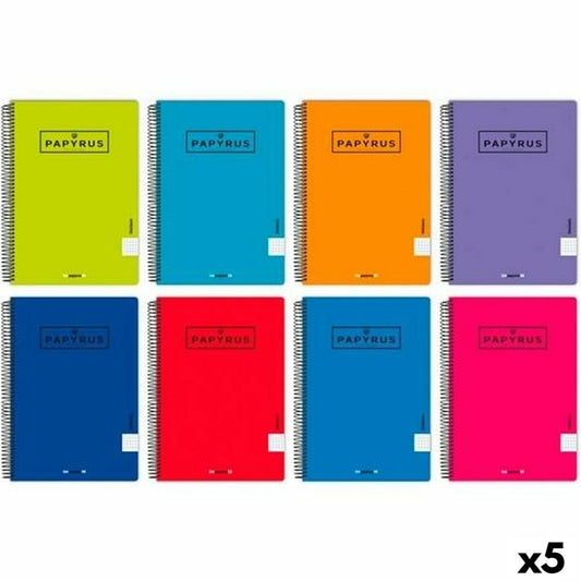 Notebook Papyrus 80 Sheets Quarto (5 Units)