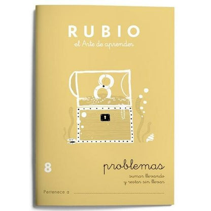 Maths exercise book Rubio Nº 8 A5 Spanish 20 Sheets (10 Units)