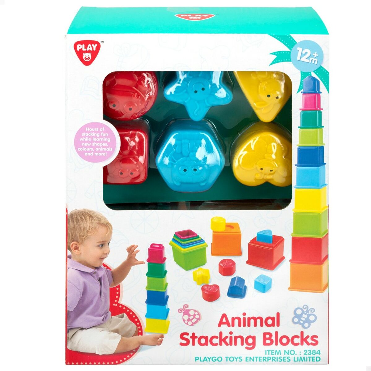 Stacking Blocks PlayGo 16 Pieces 4 Units 10,5 x 9 x 10,5 cm - Yokefinds Ireland