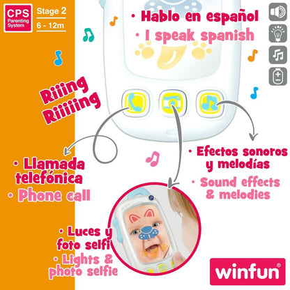 Toy telephone Winfun White 9 x 15,5 x 3,8 cm (6 Units)