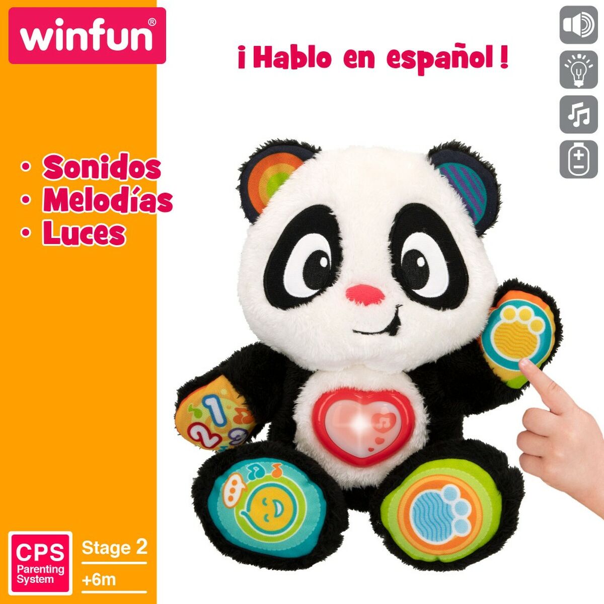 Baby toy Winfun Panda bear 27 x 33 x 14 cm (4 Units) - YOKE FINDS 🇮🇪 IE 