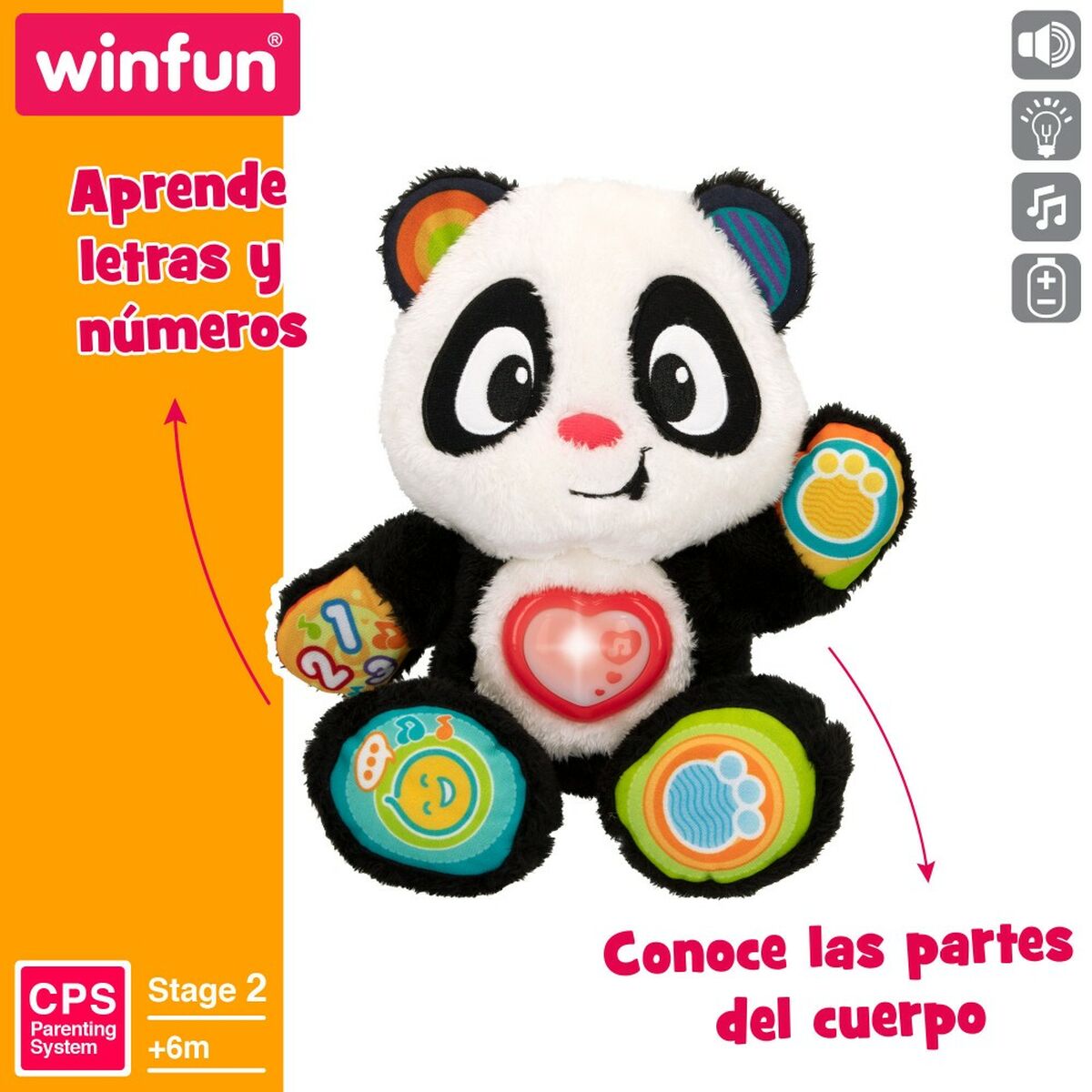 Baby toy Winfun Panda bear 27 x 33 x 14 cm (4 Units) - YOKE FINDS 🇮🇪 IE 