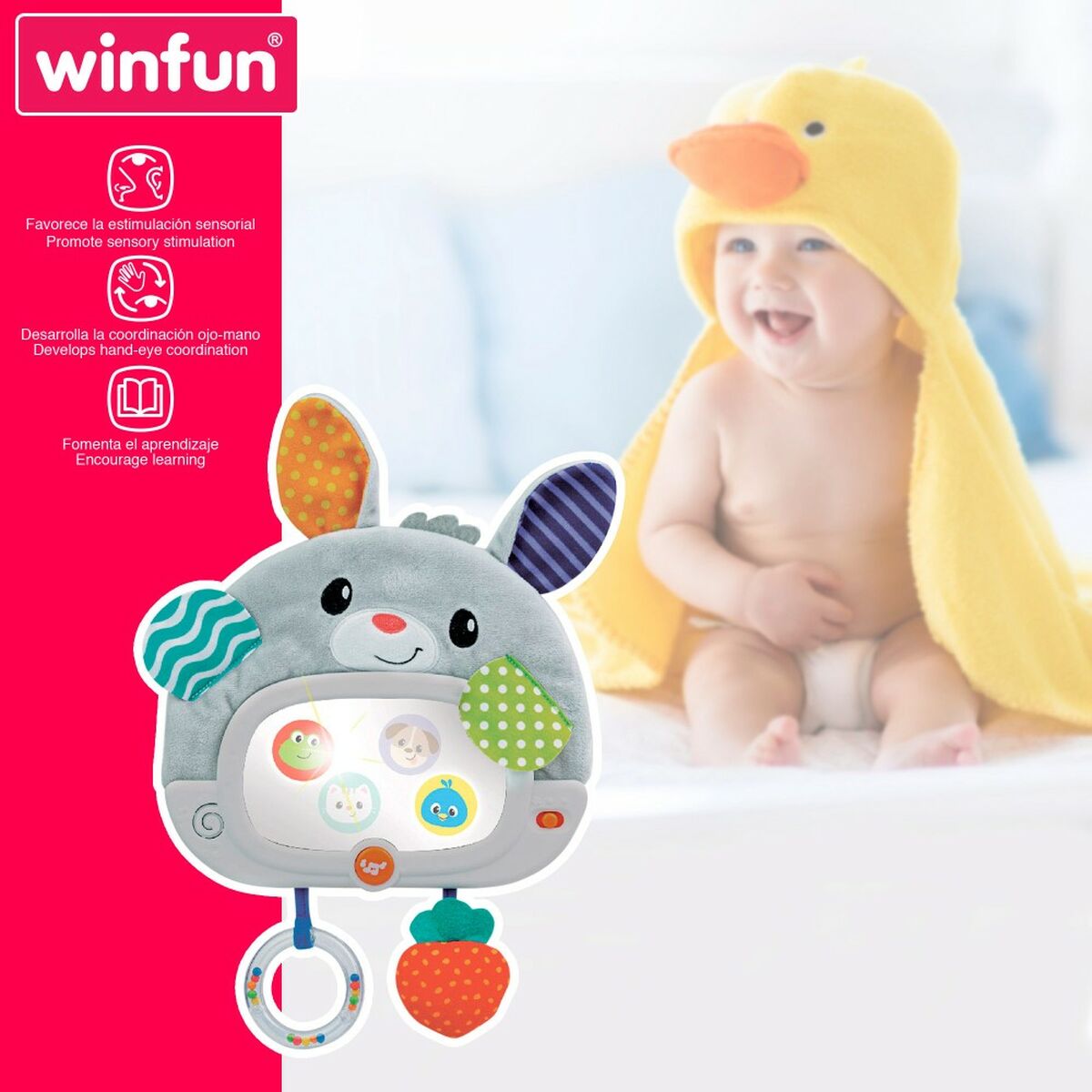 Baby toy Winfun Rabbit 25 x 35 x 2,5 cm (4 Units) - YOKE FINDS 🇮🇪 IE 