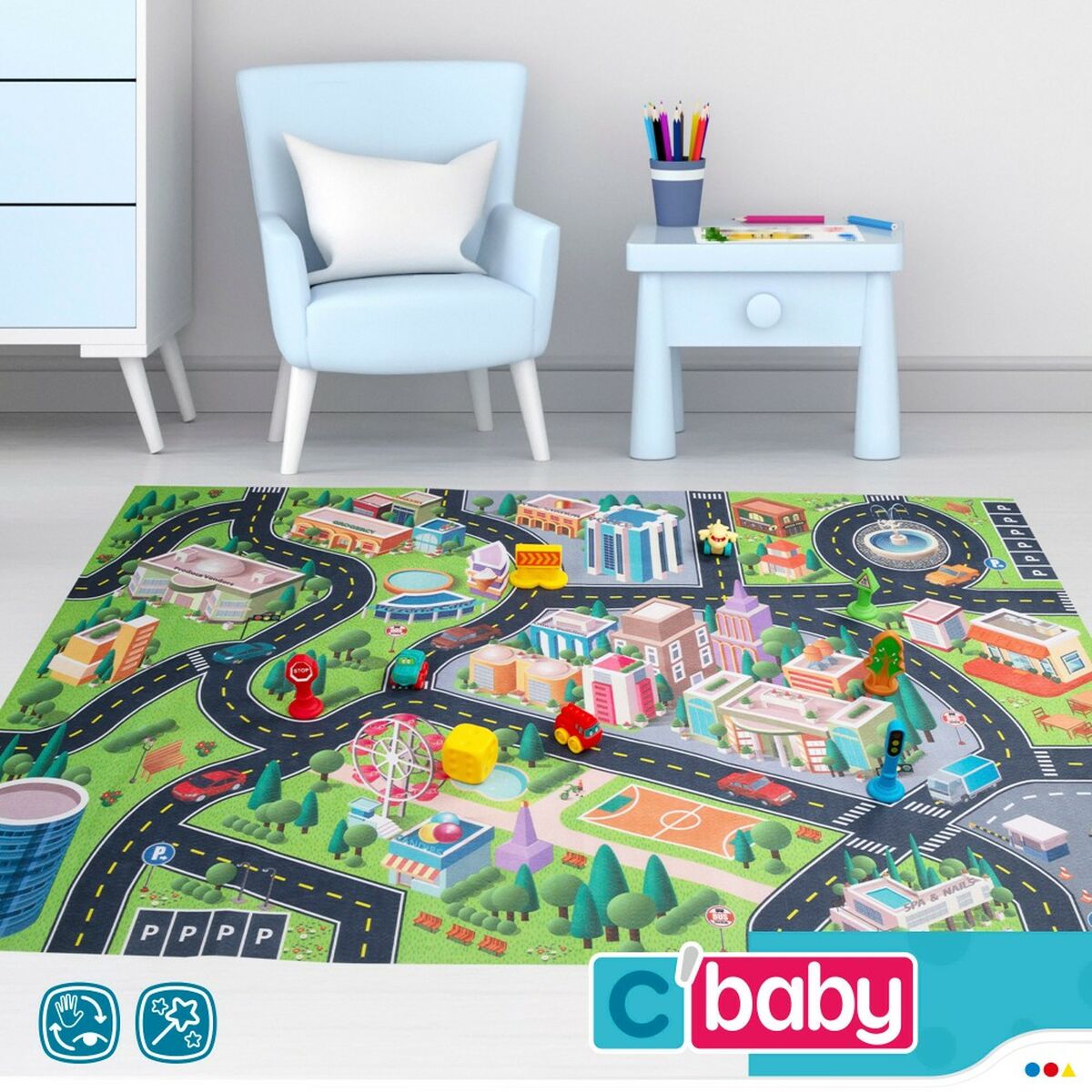 Play mat Colorbaby City Plastic (2 Units) - Yokefinds Ireland