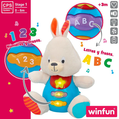 Soft toy with sounds Winfun Rabbit 17 x 17,5 x 10 cm (6 Units)