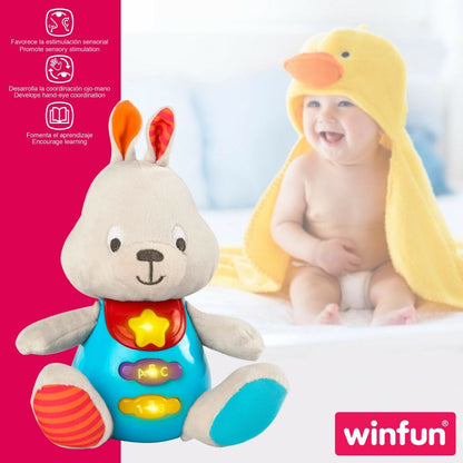 Soft toy with sounds Winfun Rabbit 17 x 17,5 x 10 cm (6 Units)