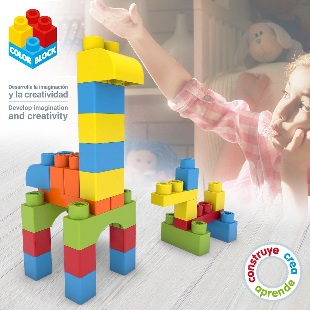 Construction set Color Block Basic 80 Pieces (4 Units) - YOKE FINDS 🇮🇪 IE 