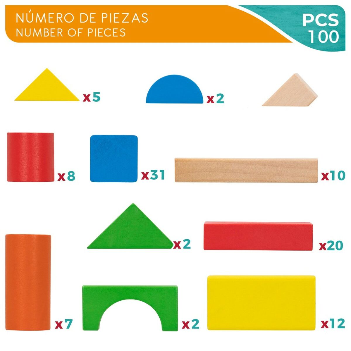 Stacking Blocks Woomax 100 Pieces (4 Units) - YOKE FINDS 🇮🇪 IE 