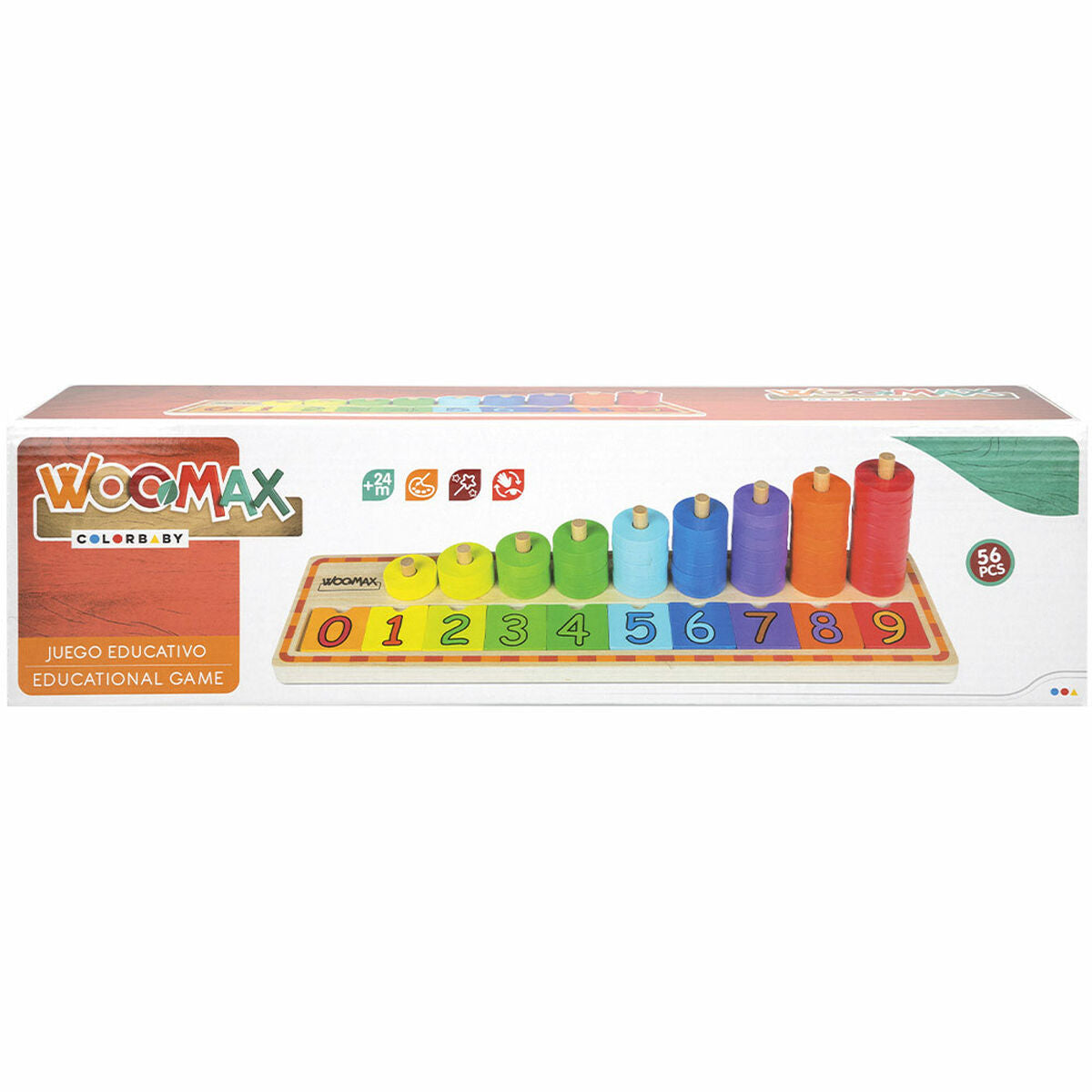 Educational Baby Game Woomax Numbers 56 Pieces 4 Units 43 x 11 x 11 cm - Yokefinds Ireland