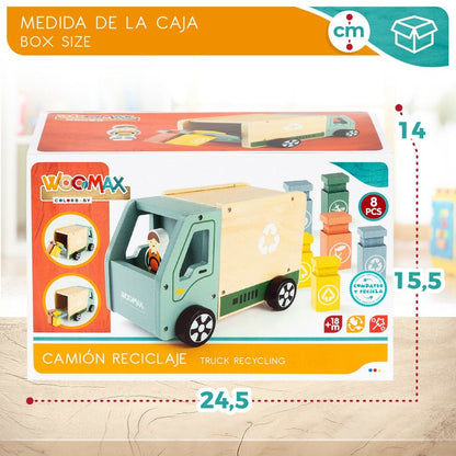 Garbage Truck Woomax Toy 8 Pieces 24 x 15 x 13,5 cm (4 Units) - YOKE FINDS 🇮🇪 IE 