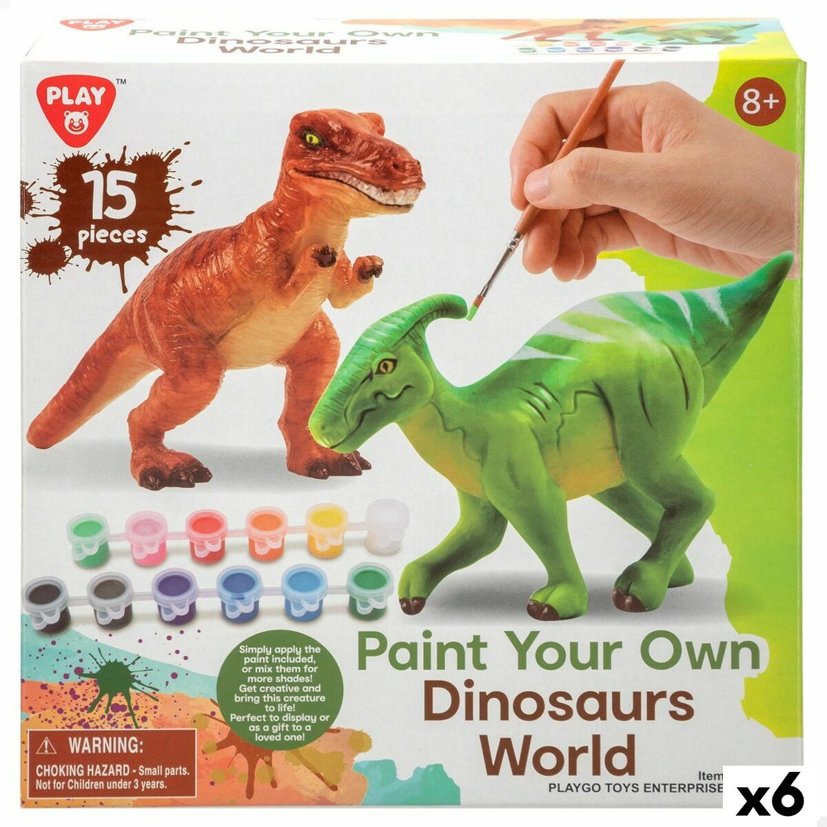 Craft Game PlayGo 15 Pieces Dinosaurs To paint (6 Units)