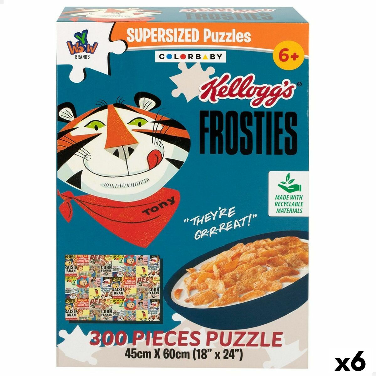 Puzzle Colorbaby Kellogg's Frosties 300 Pieces 6 Units 60 x 45 x 0,1 cm - YOKE FINDS 🇮🇪 IE 