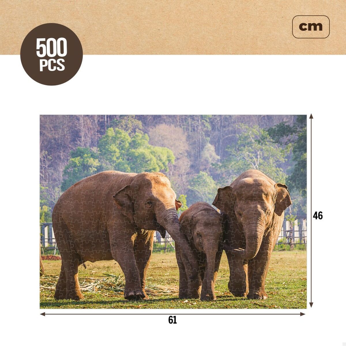 Puzzle Colorbaby Elephant 500 Pieces 6 Units 61 x 46 x 0,1 cm - YOKE FINDS 🇮🇪 IE 