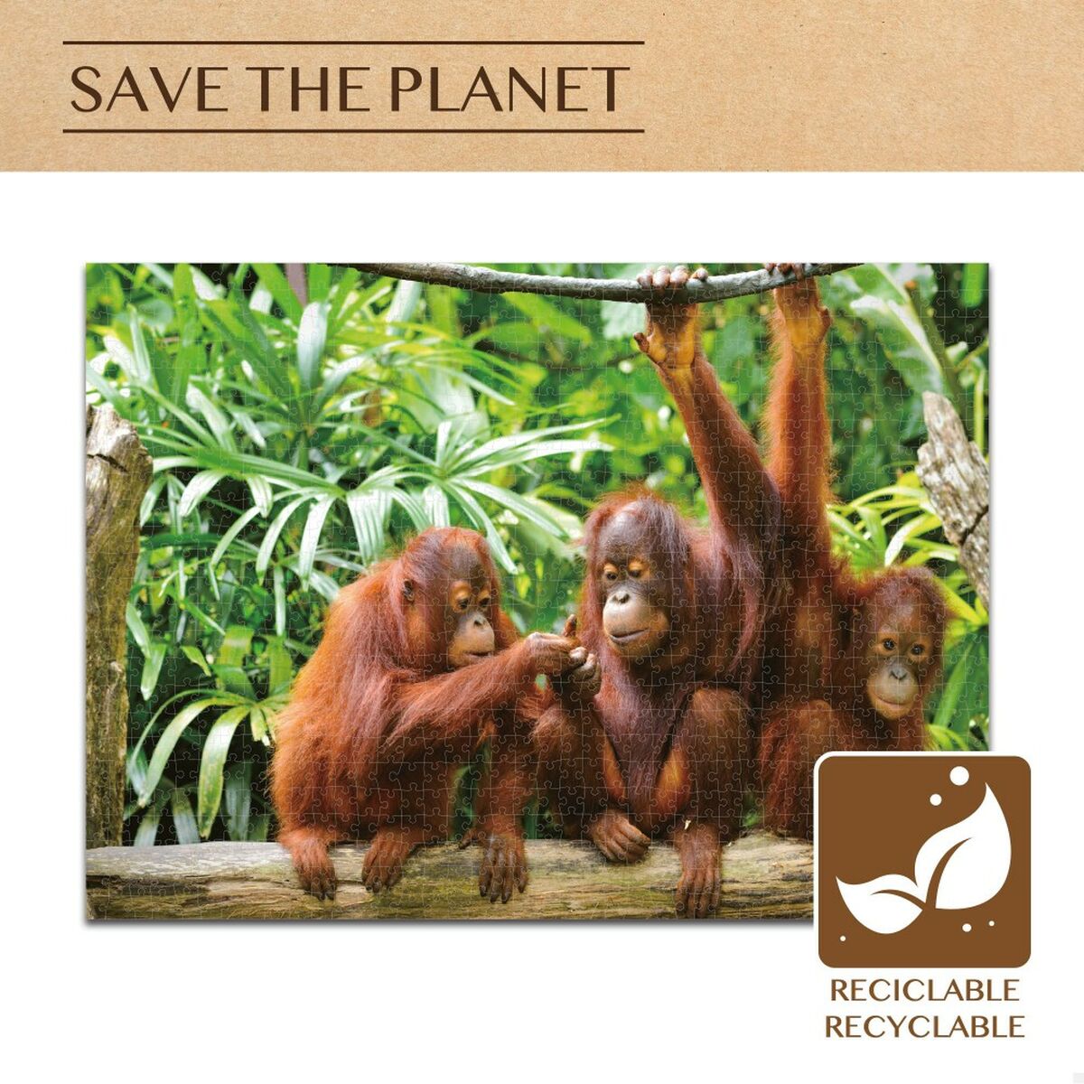 Puzzle Colorbaby Orangutan 6 Units 68 x 50 x 0,1 cm - YOKE FINDS 🇮🇪 IE 