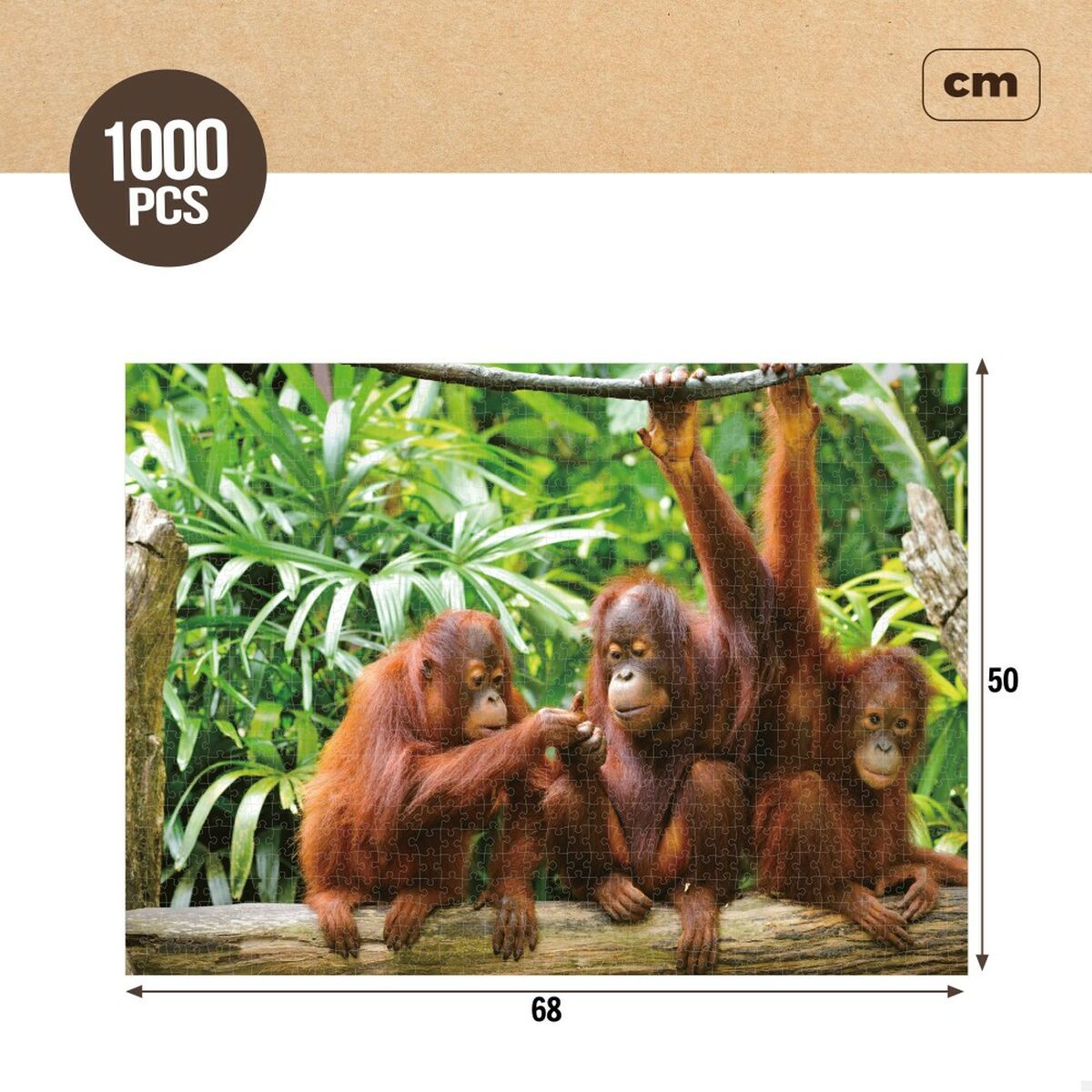 Puzzle Colorbaby Orangutan 6 Units 68 x 50 x 0,1 cm - YOKE FINDS 🇮🇪 IE 