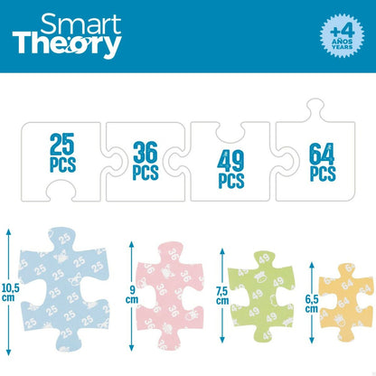 Child's Puzzle Colorbaby Artic 4-in-1 174 Pieces 136 x 34 cm (6 Units)