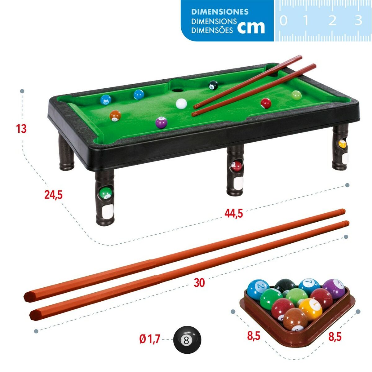 Pool table Colorbaby 44,5 x 13 x 24,5 cm