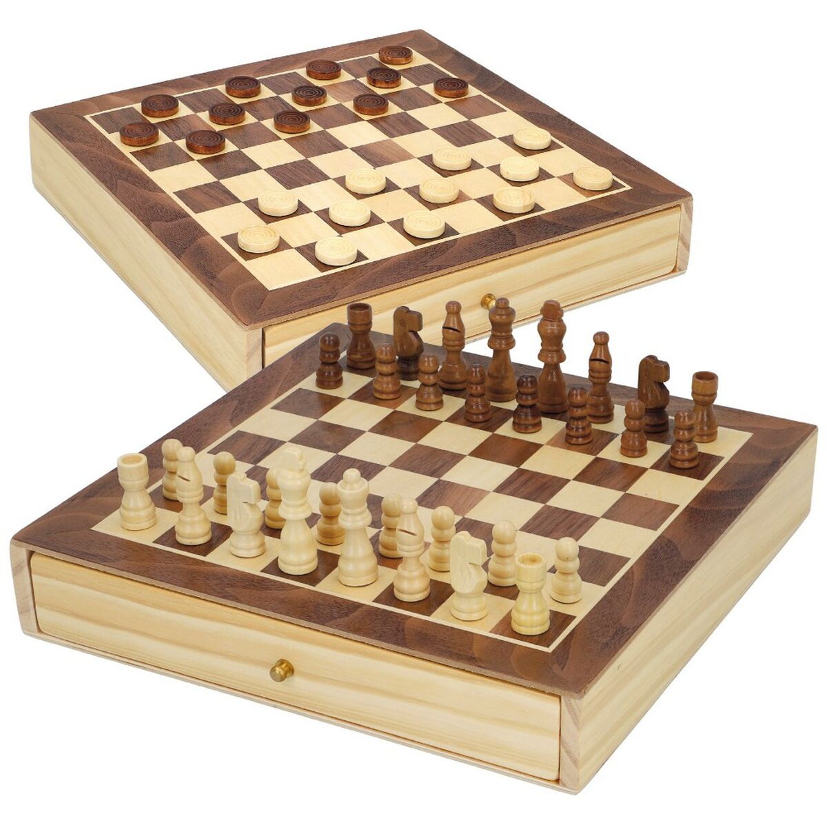 Chess and Checkers Board Colorbaby Drawer Wood (4 Units) - Yokefinds Ireland