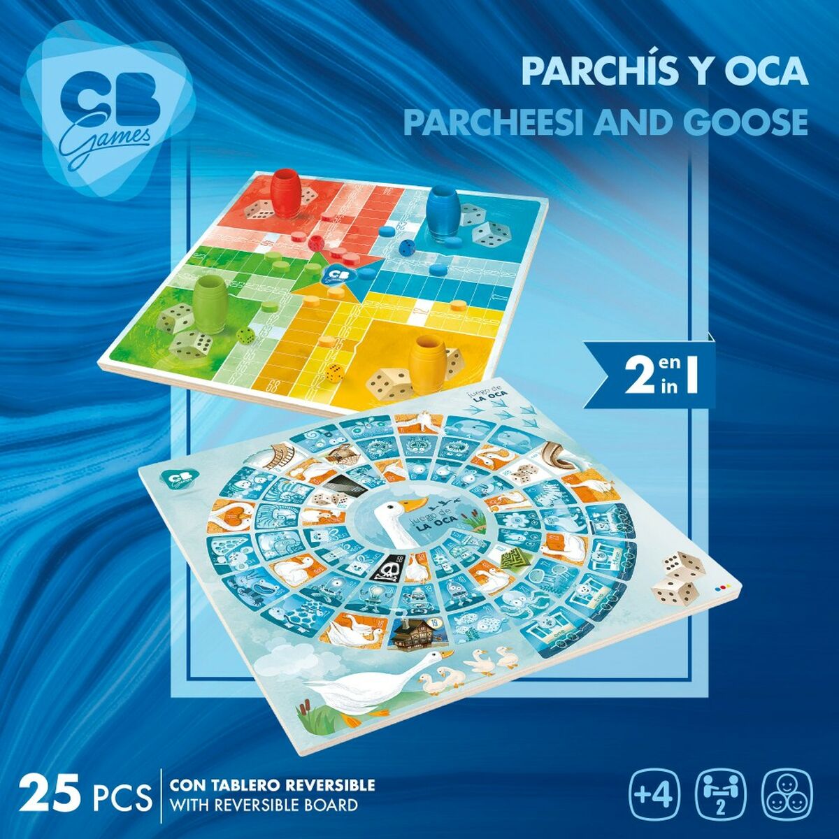 Parchís and Oca Board Colorbaby 25 x 1 x 25 cm (25 Pieces) (6 Units)