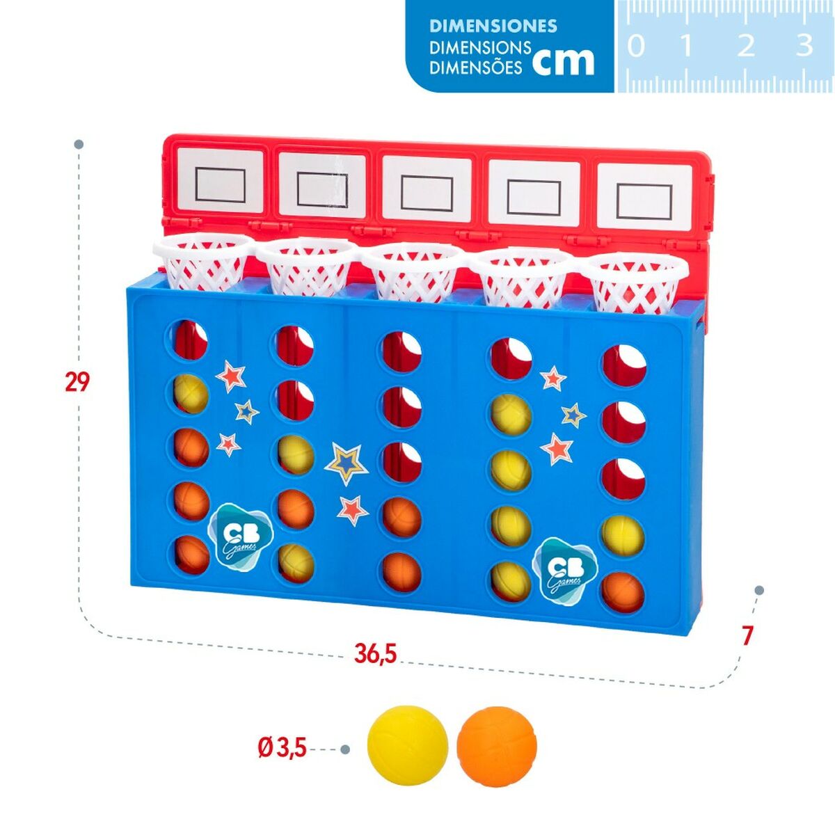 4 in a Row Colorbaby 36,5 x 29 x 7 cm (6 Units)