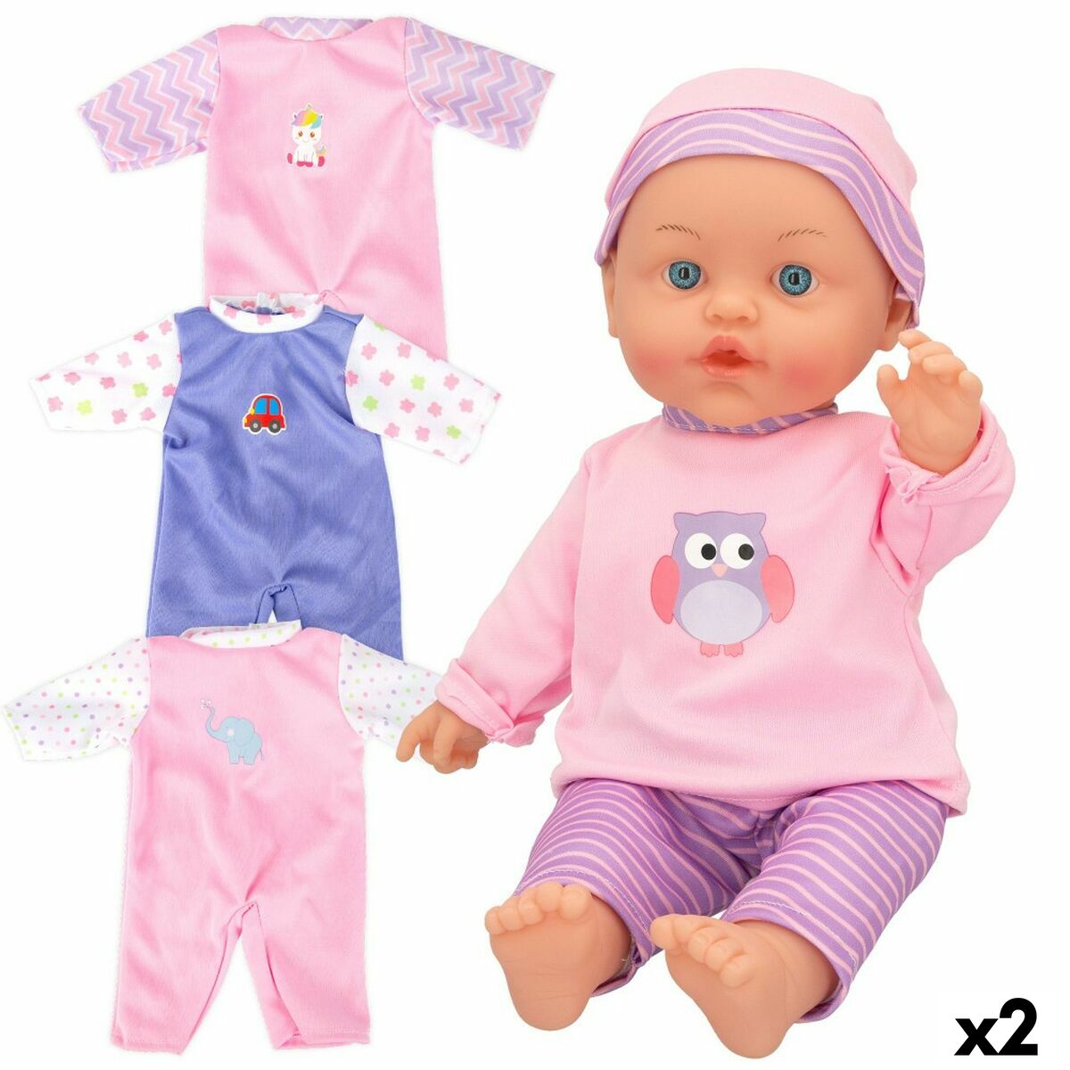 Baby doll Colorbaby 2 Units 24 x 42 x 11 cm - Yokefinds Ireland