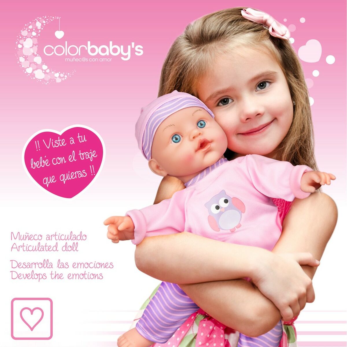 Baby doll Colorbaby 2 Units 24 x 42 x 11 cm - Yokefinds Ireland