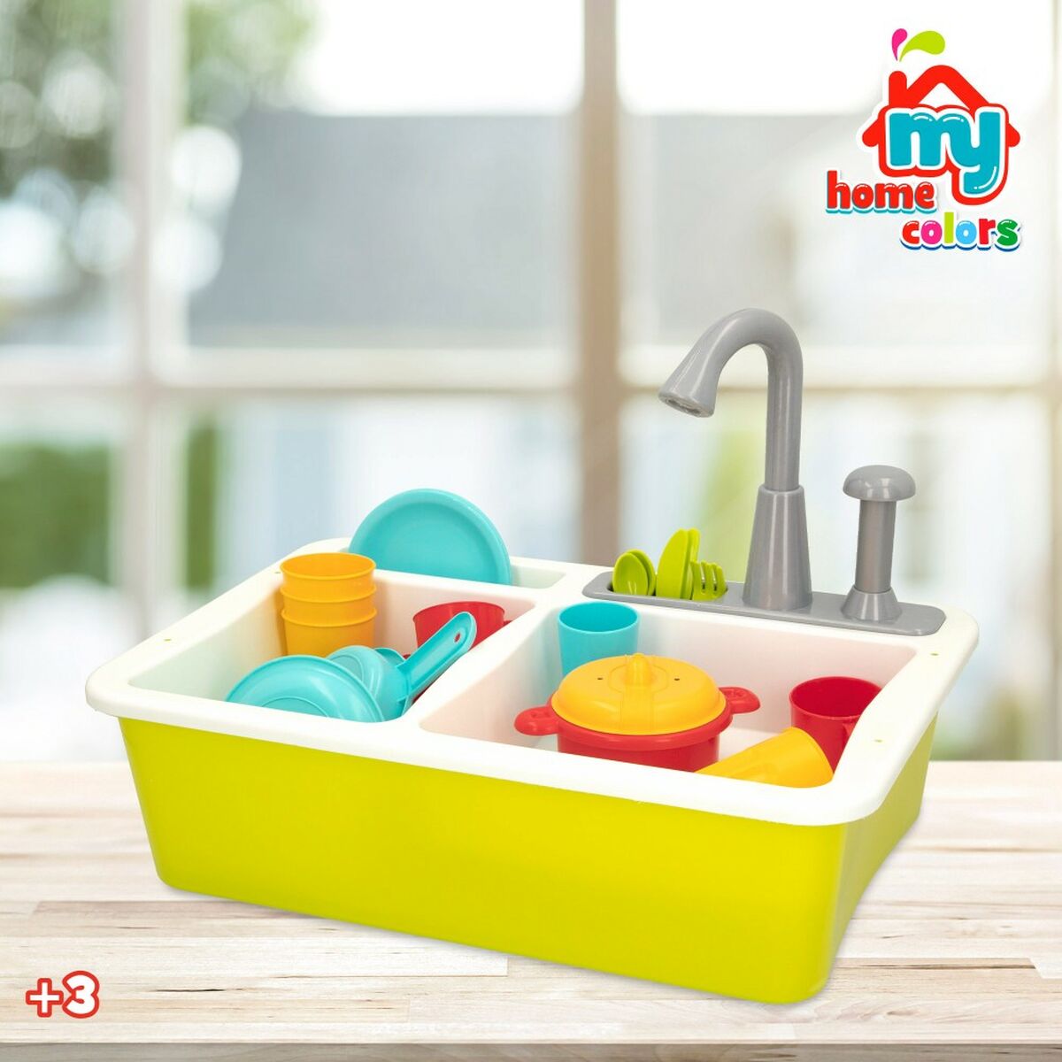 Toy kitchen Colorbaby Accessories 22 Pieces Sink 6 Units