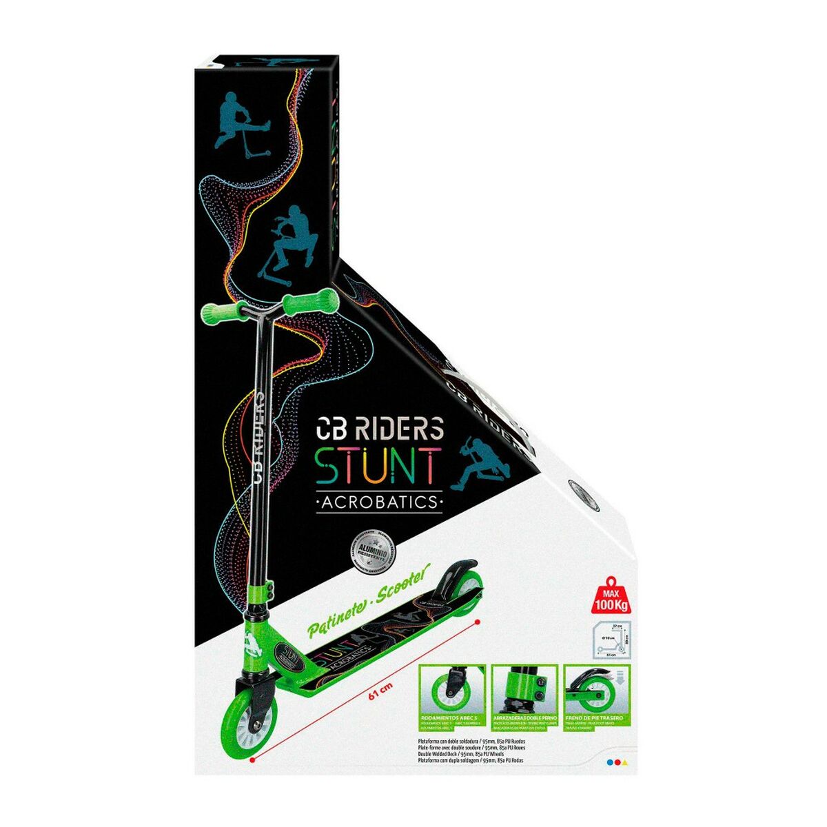 Scooter Colorbaby Black Green 4 Units - Yokefinds Ireland