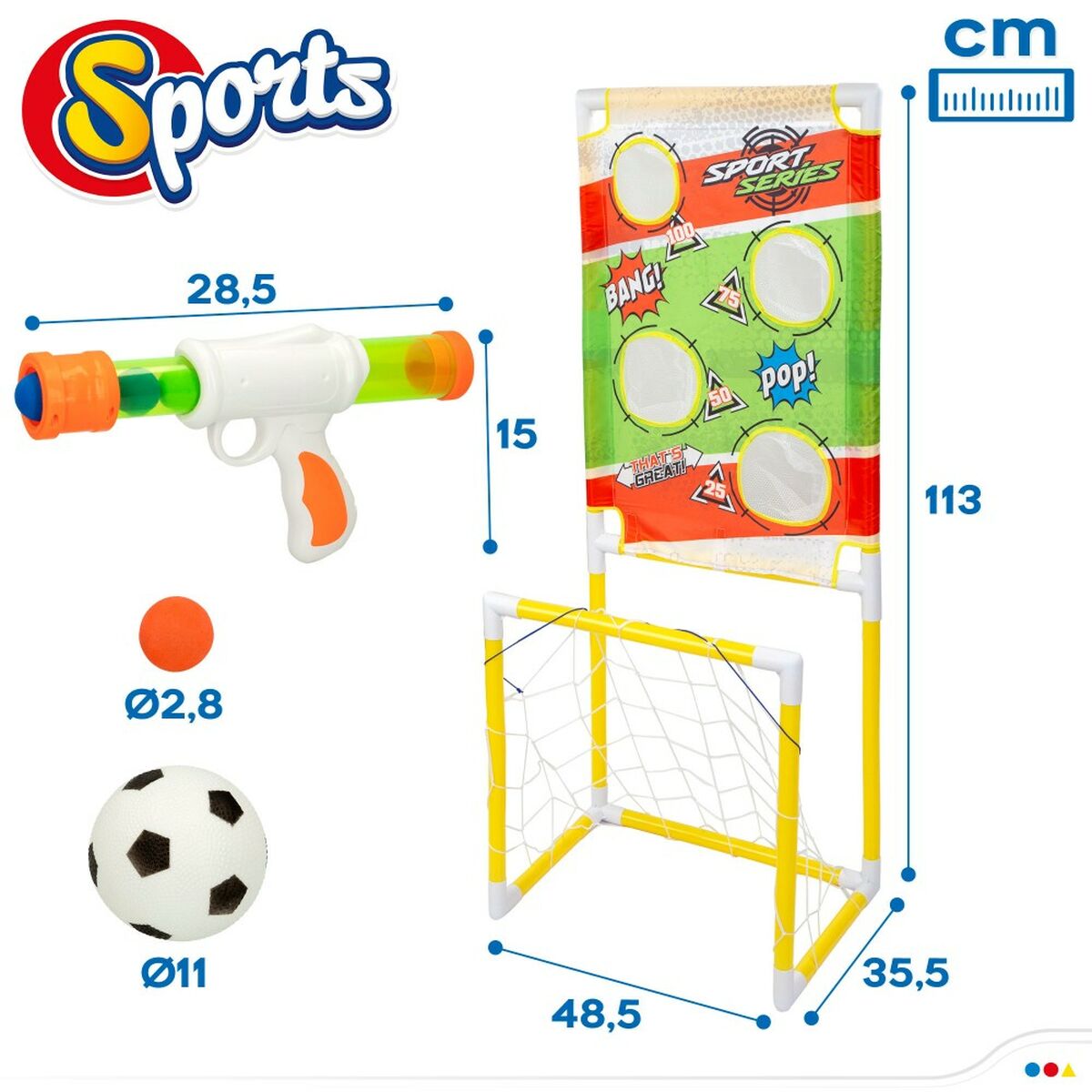 Aiming game Colorbaby Target Football Goal 48,5 x 113 x 35,5 cm (2 Units) - YOKE FINDS 🇮🇪 IE 