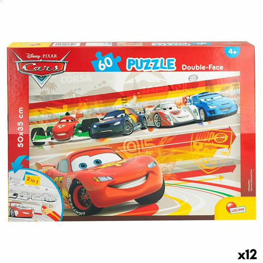 Child's Puzzle Cars Double-sided 60 Pieces 50 x 35 cm (12 Units)