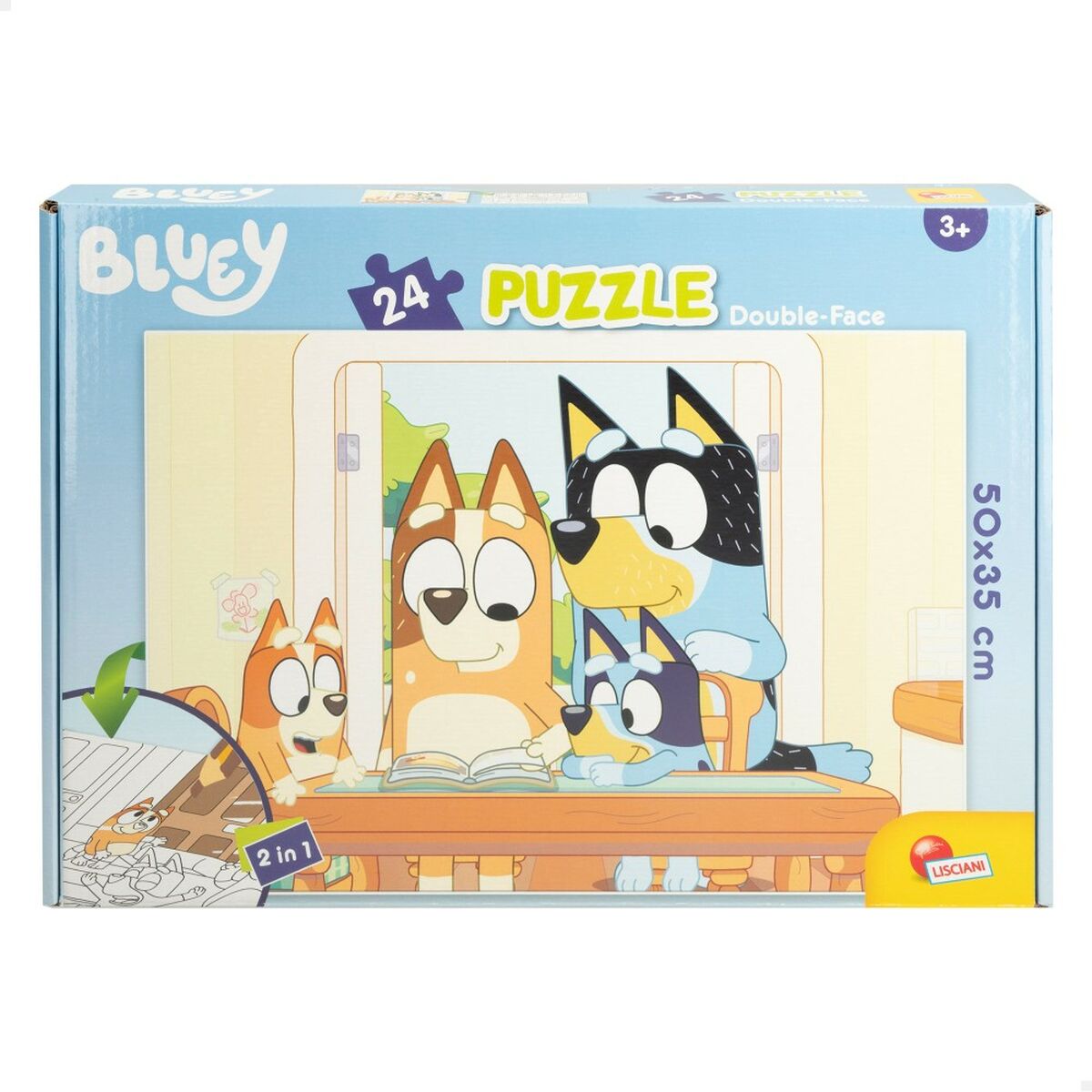 Child's Puzzle Bluey Double-sided 24 Pieces 50 x 35 cm (12 Units)