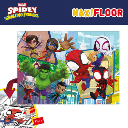 Child's Puzzle Spidey Double-sided 24 Pieces 70 x 1,5 x 50 cm (6 Units)