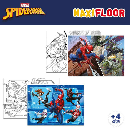 Child's Puzzle Spider-Man Double-sided 4-in-1 48 Pieces 35 x 1,5 x 25 cm (6 Units)