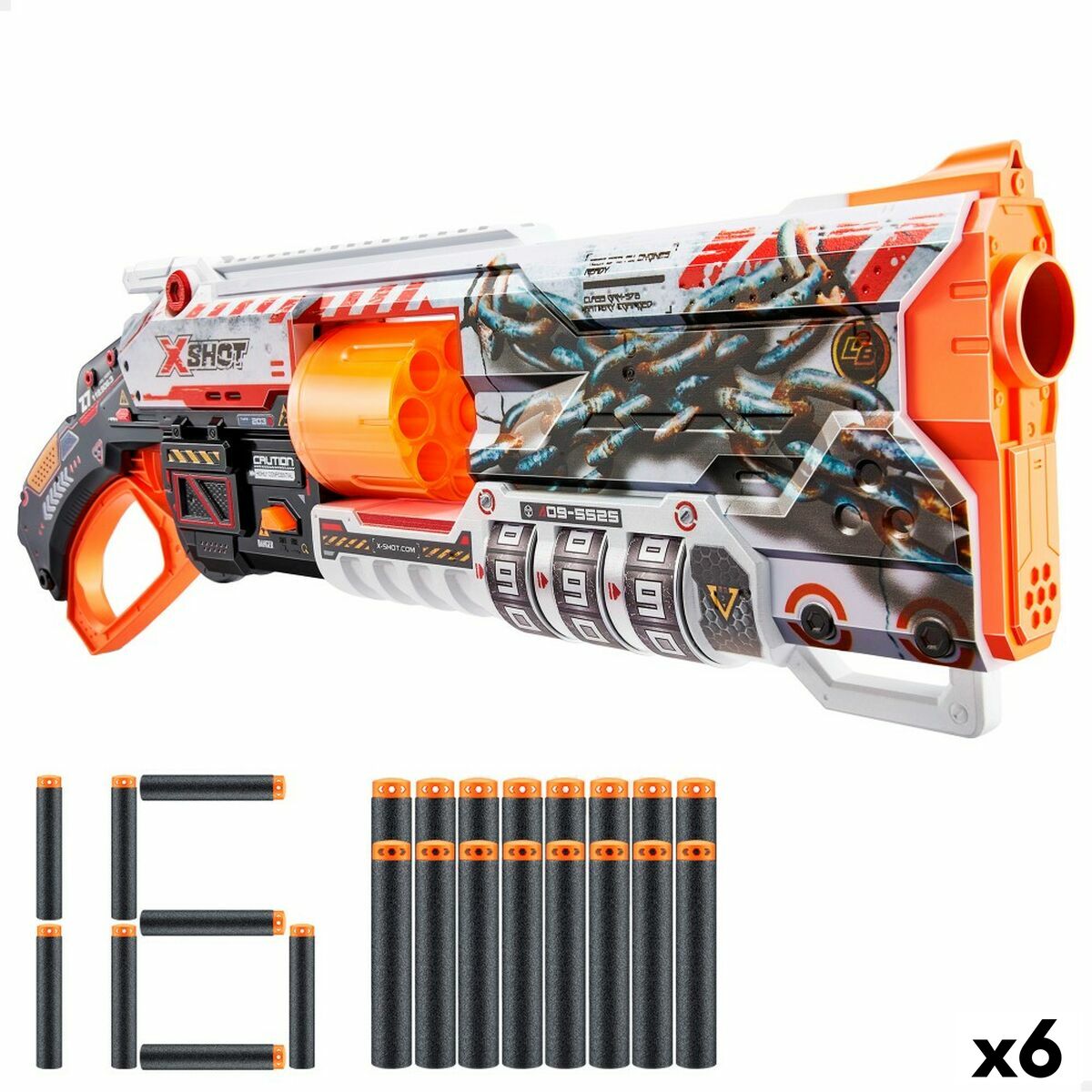 Dart Gun Zuru X-Shot Skins Lock Blaster 57 x 19 x 6 cm 6 Units