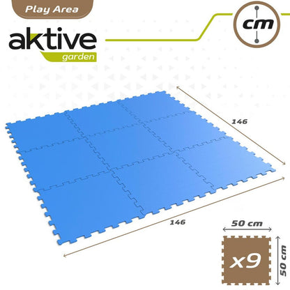 Child's Puzzle Aktive Blue 9 Pieces Eva Rubber 50 x 0,4 x 50 cm (4 Units)